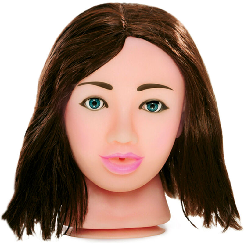 EXTREME TOYZ Fuck Me Mega Masturbator featuring realistic design and lifelike details, showcasing a sensual brown-haired figure.