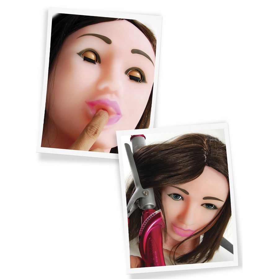 Extreme Toyz Fuck Me Mega Masturbator featuring a realistic brunette design in a lifelike texture.