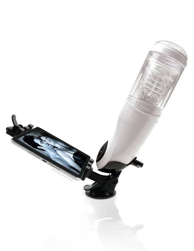 White EXTREME TOYZ PDX Mega Bator USB male masturbator featuring a realistic vagina design.