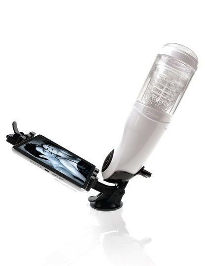 White EXTREME TOYZ PDX Mega Bator USB male masturbator featuring a realistic vagina design.