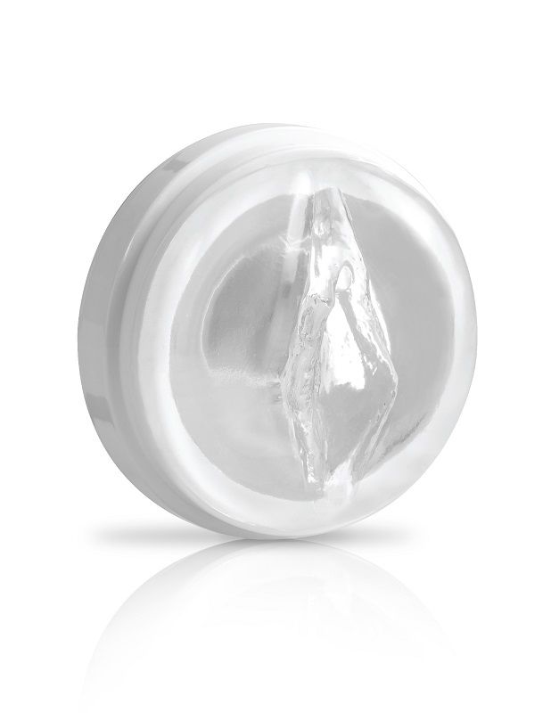 White EXTREME TOYZ PDX Mega Bator USB male masturbator featuring a realistic vagina design.