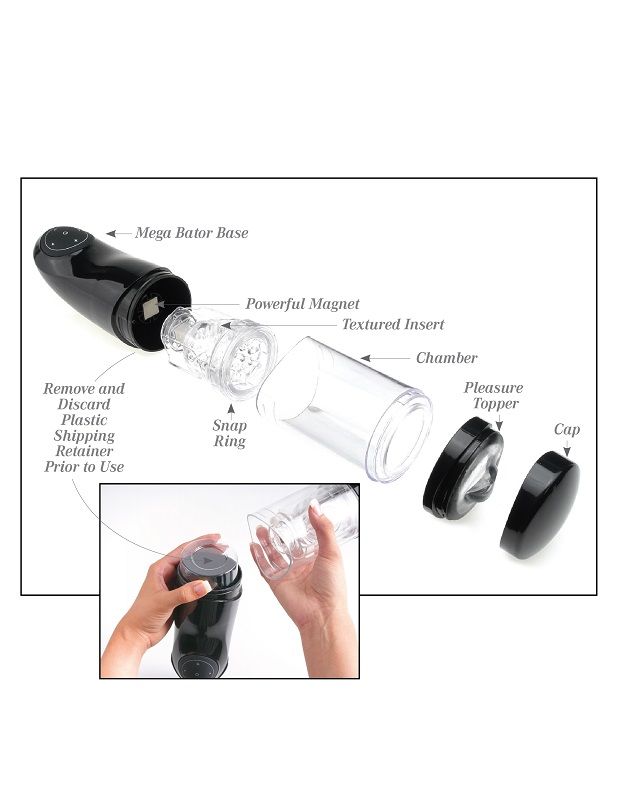 EXTREME TOYZ PDX Mega Bator USB male masturbator with a realistic white vagina design, showcasing detailed texture.