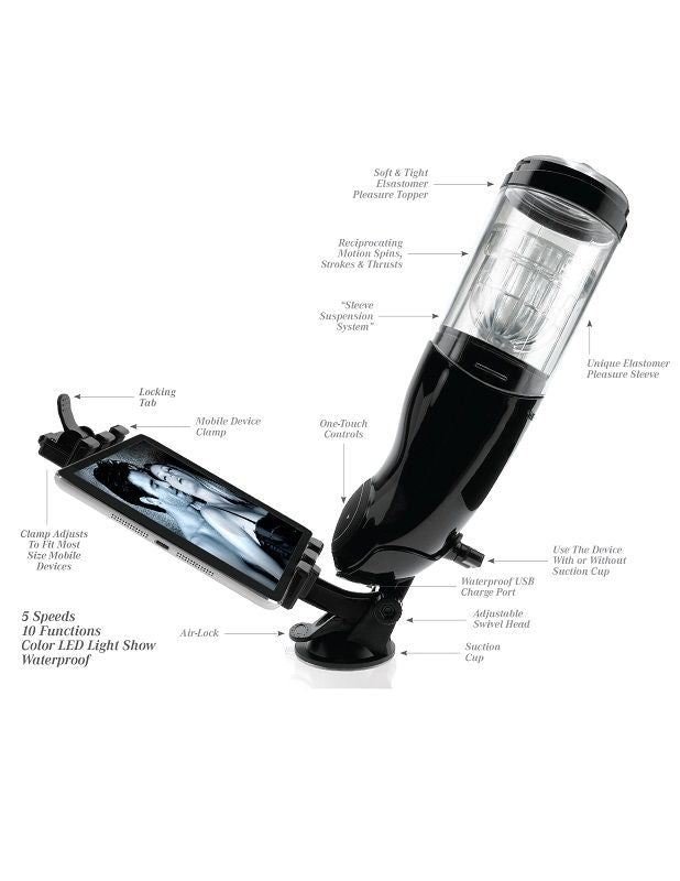 White EXTREME TOYZ PDX Mega Bator USB male masturbator featuring a realistic vagina design.