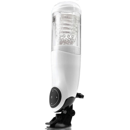 White EXTREME TOYZ PDX Mega Bator USB male masturbator featuring a detailed vagina design.