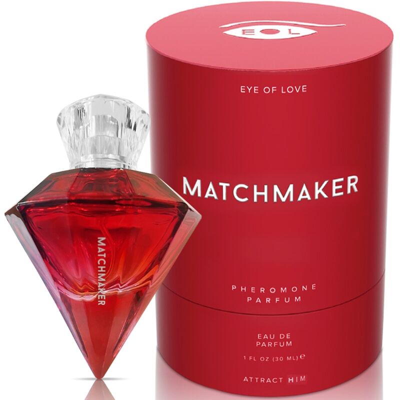 Perfume EYE OF LOVE Matchmaker Red Diamond para ella, frasco de 30 ml con feromonas y aroma seductor.