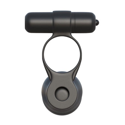 Anillo doble de penetración Fantasy C-Ringz, anillo posable de silicona negro, diseñado para placer y estimulación.