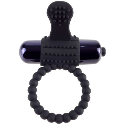 Anillo vibrador de silicona negro de la marca Fantasy C-Ringz, con diseño ergonómico y superficie suave.