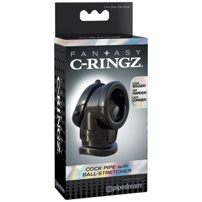 Fantasy C-Ringz Cock Pipe with Ball Stretch, featuring a sleek design and comfortable fit for enhanced pleasure.