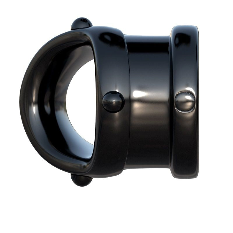 Anillo de silicona FANTASY C-RINGZ Rock Hard Pipe con diseño robusto y ajustado, en color negro para uso íntimo.