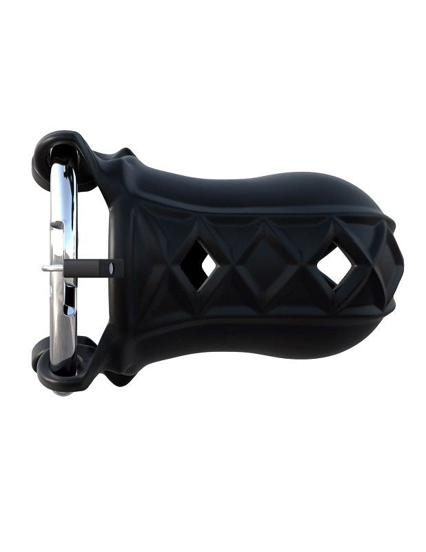 Silicone penis cage from Fantasy C-Ringz, featuring a sleek design for enhanced pleasure and comfort.