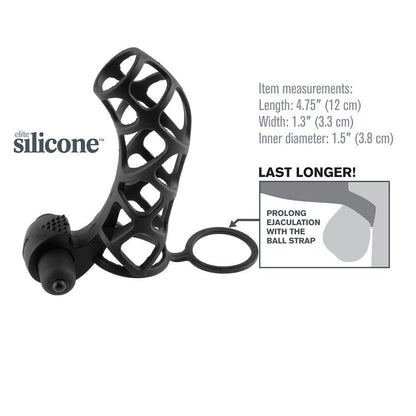 Funda para pene de silicona FANTASY X-TENSIONS con vibrador, diseñada para mayor placer y estimulación.