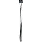 Black leather whip from Fetish Fantasy Limited Edition, featuring a sleek design and soft handle for playful bondage scenarios.