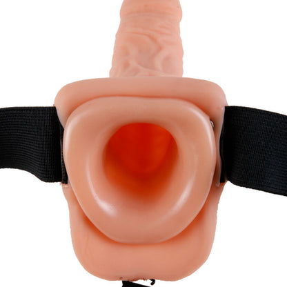 Vagina de silicona natural de la serie Fetish Fantasy, 22.9 cm con bolas y arnés hueco para uso íntimo.