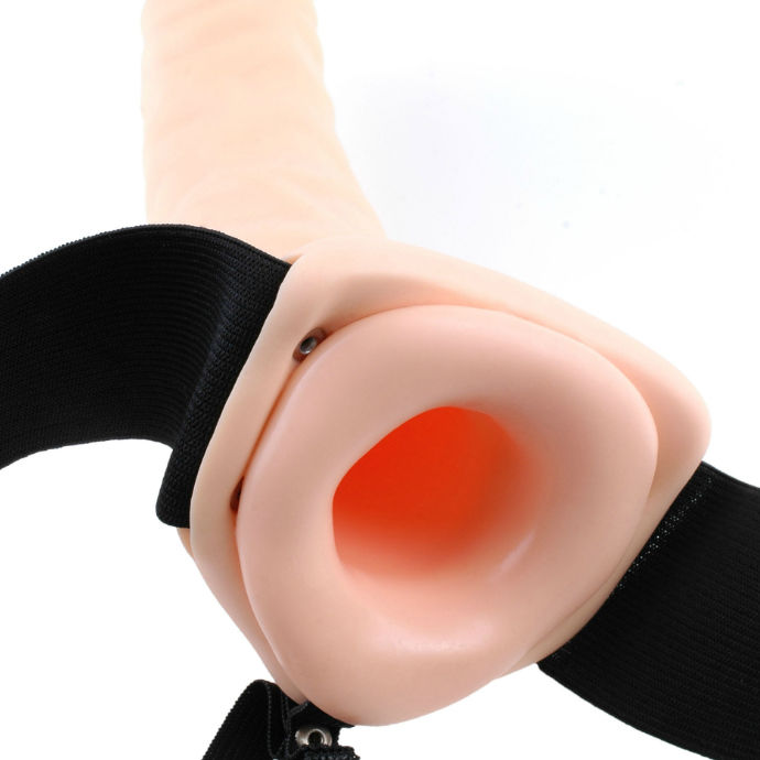 Fetish Fantasy Series 19 cm natural hollow vibrating strap-on harness with realistic design and adjustable straps.