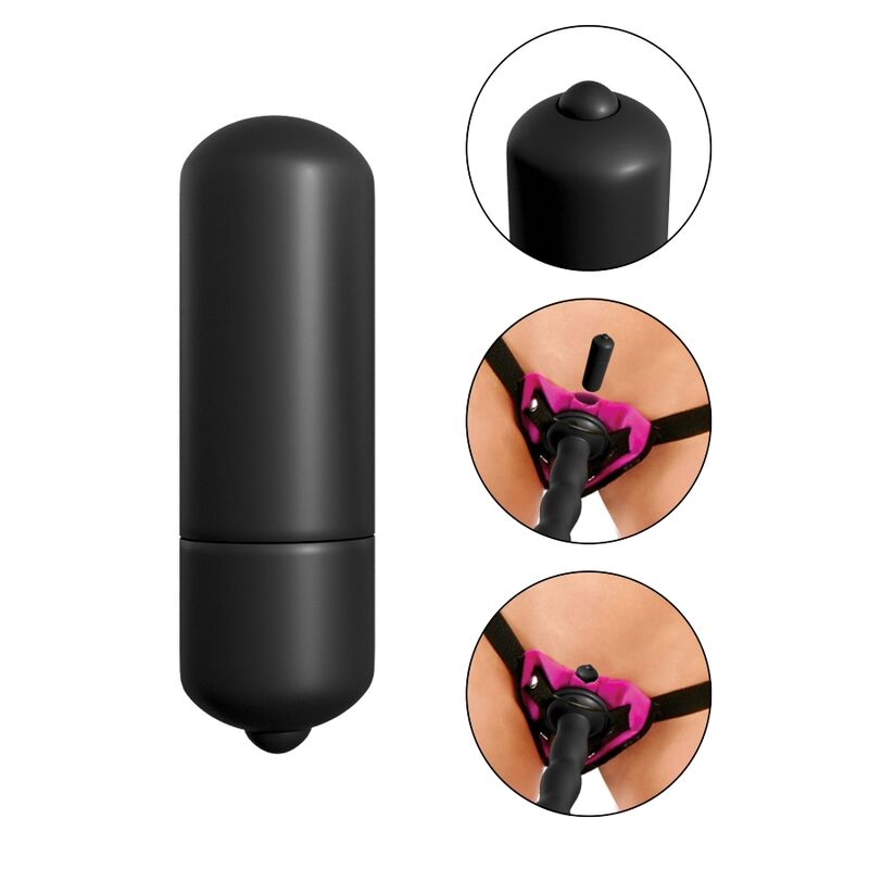 FETISH FANTASY SERIES purple vibrating harness set displayed on a neutral background, showcasing its design and features.