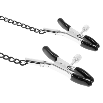 Anilla mordaza con pinzas para pezones de la marca Fetish Submissive Bondage, diseñada para restricción y estimulación sensorial.