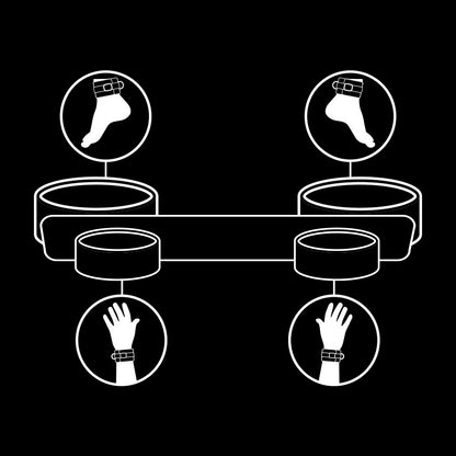 Barra separadora de bondage FETISH SUBMISSIVE con forro de neopreno, diseñada para restricción y control en juegos de dominación.