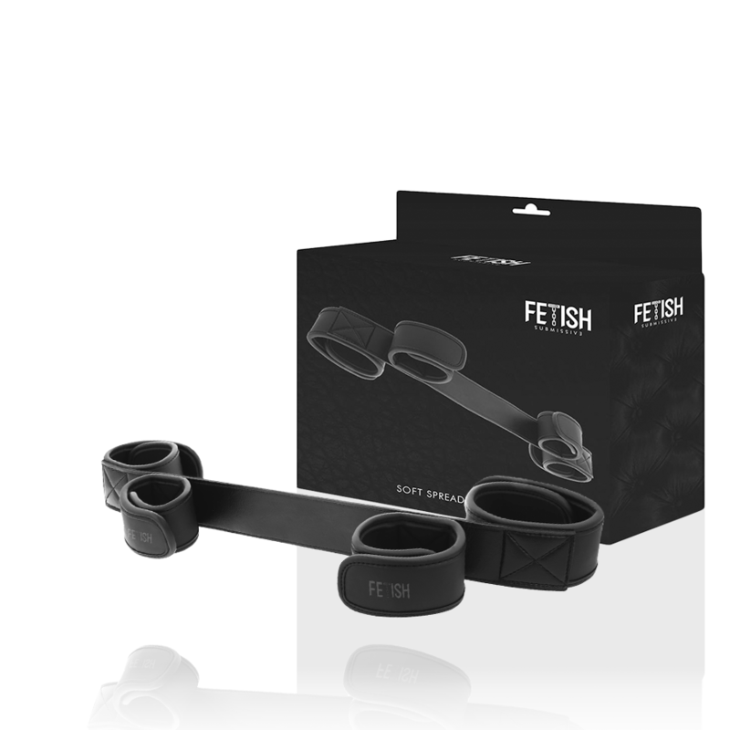 Barra separadora de bondage FETISH SUBMISSIVE con forro de neopreno, ideal para juegos de restricción y sumisión.