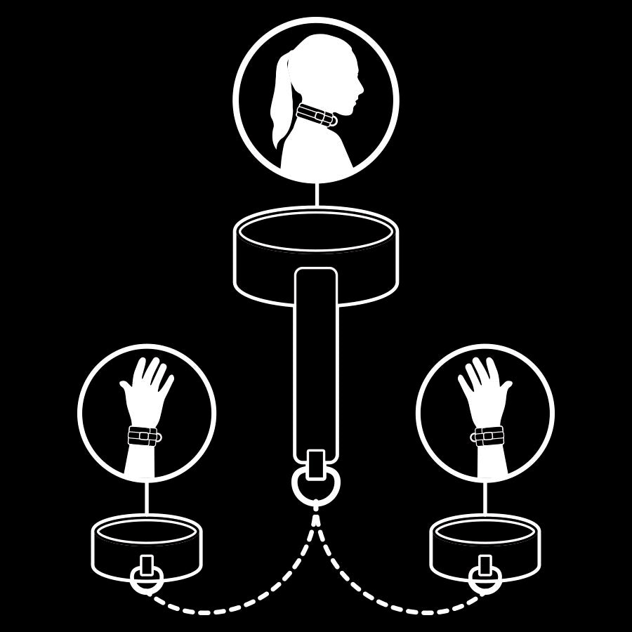 FETISH SUBMISSIVE - COLLAR I ESPOSES CUIR VEGÀ AMB FOLRE DE NEOPRÈ