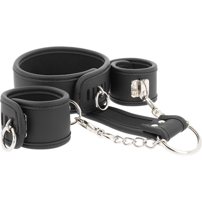 FETISH SUBMISSIVE - COLLAR I ESPOSES CUIR VEGÀ AMB FOLRE DE NEOPRÈ