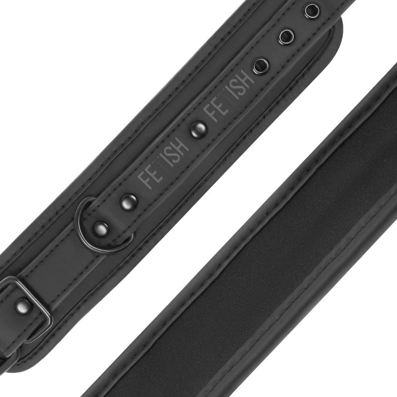 Esposas de cuero vegano con forro de neopreno, parte de la línea Fetish Submissive Bondage, para restricción y juego de BDSM