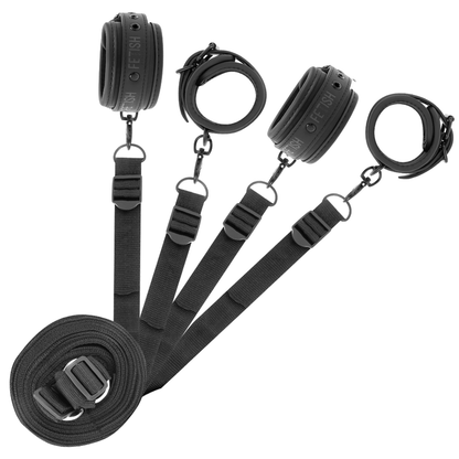 Conjunto de esposas y ataduras de neopreno de FETISH SUBMISSIVE BONDAGE, con forro suave y ajustable para juegos de restricción.