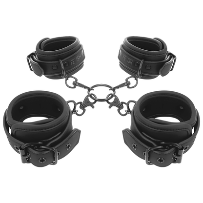 Set de esposas para manos y tobillos FETISH SUBMISSIVE Bondage con forro de neopreno, ideal para juegos de restricción.