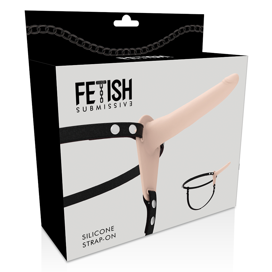 Arnés de silicona FETISH SUBMISSIVE HARNESS de 15 cm en color Flesh, con diseño ajustado y detalles visibles en la imagen.