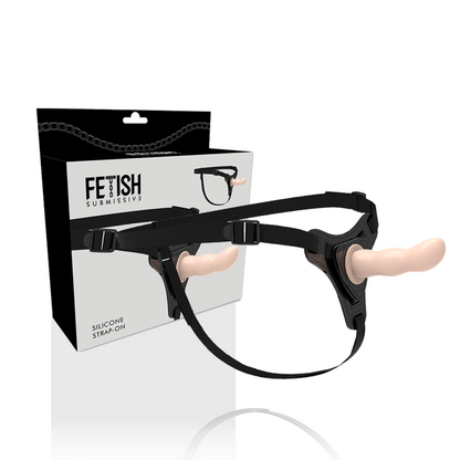 Harness Fetish Submissive de silicona Flesh con G-spot de 12.5 cm, para experiencias eróticas y sensuales.