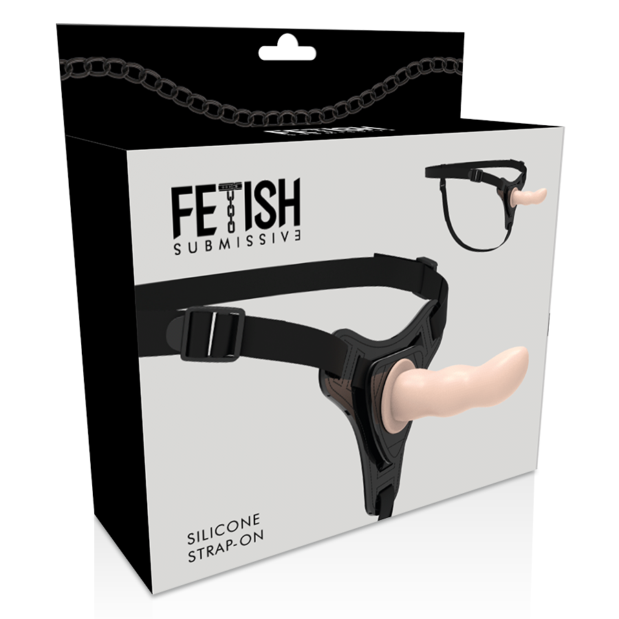 Arnés Fetish Submissive de silicona Flesh con vibrador G-spot de 12.5 cm en color piel, diseño discreto y ergonómico.