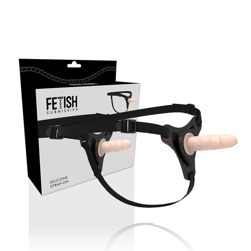 Arnés sexual de silicona Flesh realista de 12,5 cm de la marca FETISH SUBMISSIVE HARNESS, con diseño ajustado y detalles realistas