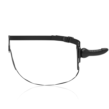 Arnés de silicona negro de 16 cm de la marca Fetish Submissive Harness, con aspecto realista y diseño ajustado.
