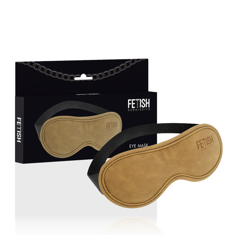 Antifaz de cuero vegano con forro de neopreno de la marca FETISH SUBMISSIVE ORIGIN, diseñado para juegos de BDSM y fetichismo.