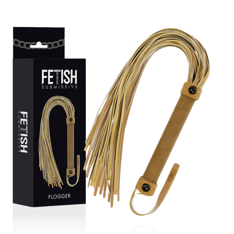 Correa de cuero vegano FETISH SUBMISSIVE ORIGIN para BDSM, con asa resistente y diseño ajustado para prácticas de dominantación.
