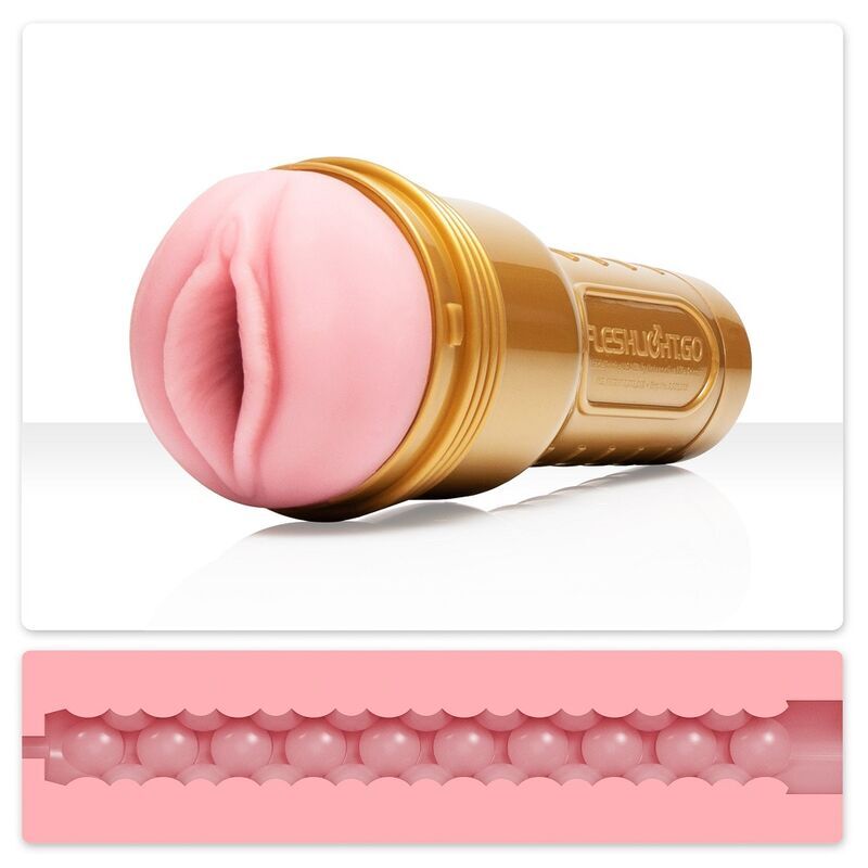 Fleshlight Stamina Go Training Unit Lady con lanzador universal y lubricante Aqua Quality de 50 ml, producto para entrenamiento íntimo.