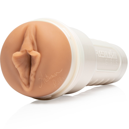 Fleshlight Girls Autumn Falls con textura cremosa y lanzamiento universal, acompañado de lubricante Aqua Quality de 50 ml.