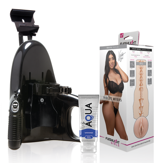 Fleshlight Girls Violet Myers Waifu con lanzamiento universal y lubricante Aqua Quality 50 ml, producto para uso íntimo.