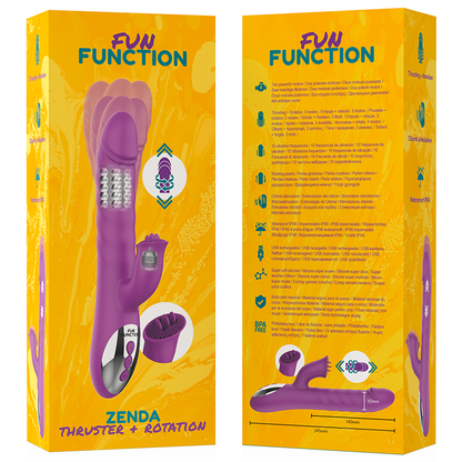 Paleta de skate Fun Function Zenda Thruster y Rotation con diseño colorido y perfil bajo para trucos y estilo urbano.
