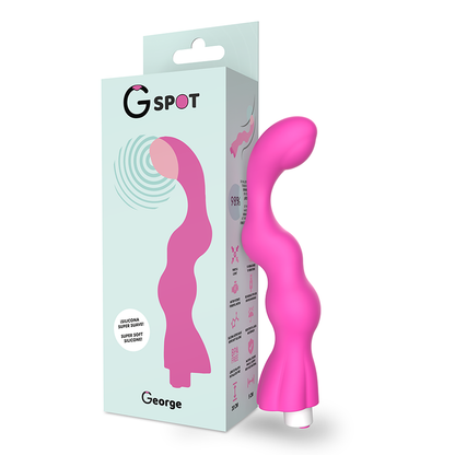 Vibrador G-SPOT George Punto G rosa chicle, diseño compacto y suave para estimulación del punto G en color rosa.