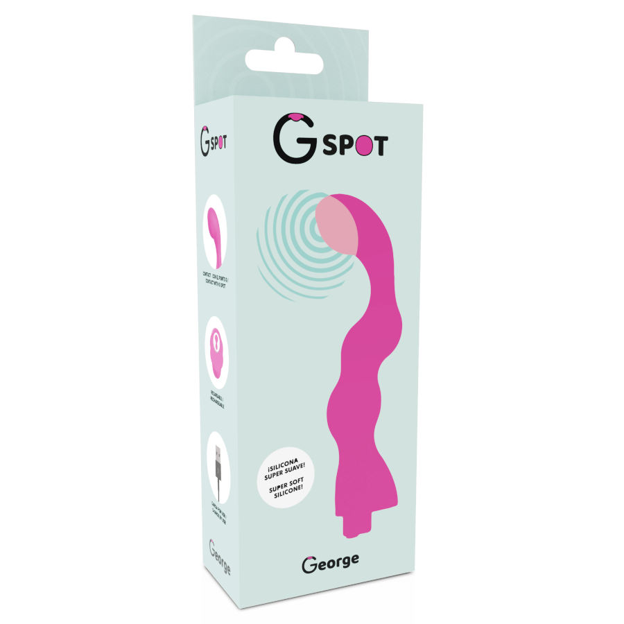 Vibrador G-Spot George rosa chicle, estimulador punto G de la marca G-SPOT, con diseño ergonómico y color llamativo.