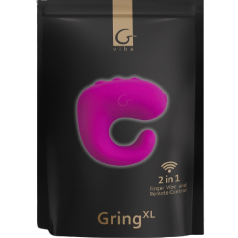 Anillo vibrador G-VIBE XL en color frambuesa dulce, diseñado para placer y estimulación, con textura suave y compacto.