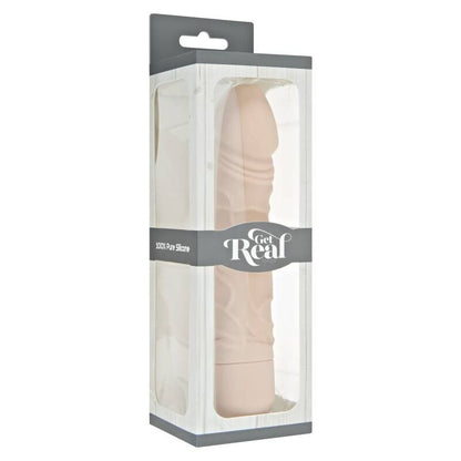 Vibrador natural GET REAL Classic Original, diseño ergonómico y suave, ideal para placer personal, en color neutro.