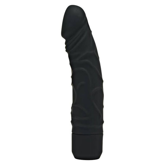 Vibrador clásico negro de la marca GET REAL, con diseño ergonómico y suave, ideal para uso personal y placer íntimo.