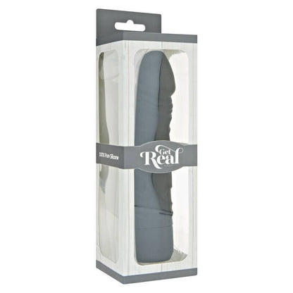 Vibrador negro GET REAL Classic Original, con forma ergonómica y superficie suave, diseñado para placer y comodidad.