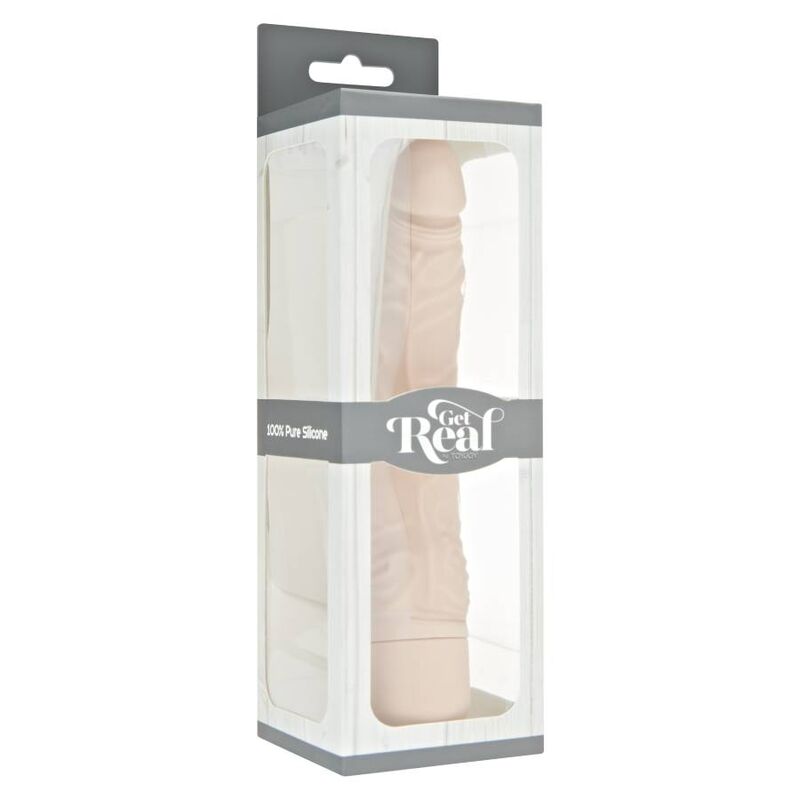 Vibrador natural GET REAL Classic Slim, de tamaño compacto y diseño ergonómico, ideal para placer personal.