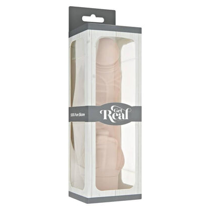 Vibrador clásico de estilo natural GET REAL, diseñado para estimulación sensual, en color neutro y forma ergonómica.