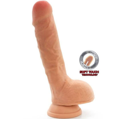 GET REAL - DUAL DENSITY DILDO 25,5 CM CON TESTÍCULOS NATURAL