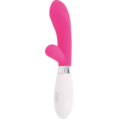Conejo rosa de GLOSSY Jackson Rabbit, con acabado brillante y detalles suaves, para uso como juguete o objeto decorativo.