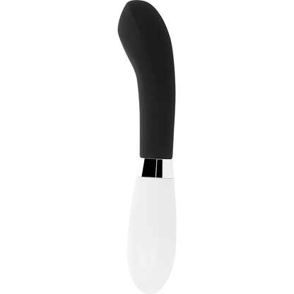 Vibrador negro GLOSSY JOHN con acabado brillante y diseño ergonómico, ideal para placer y estimulación personal.