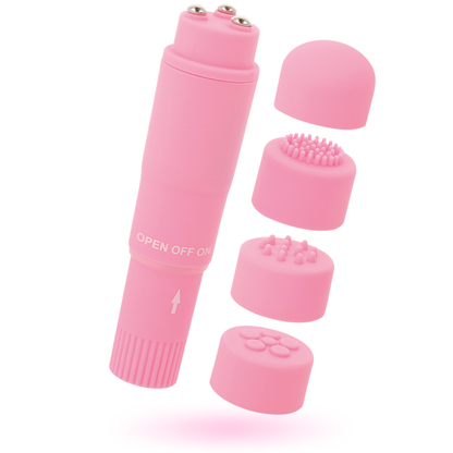 Masajeador portátil GLOSSY Pocket Kurt en color rosa con diseño compacto y ergonómico para relajación y cuidado de la piel.